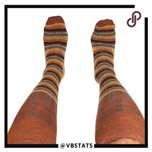 Smartwool Mens‎ Striped Compression Crew Socks Orange Blue Large/10-13